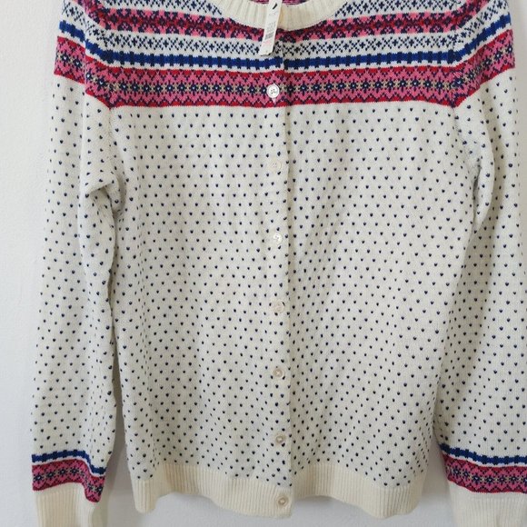 Talbots Button Down Sweater Nordic Medium NWT - Picture 2 of 5